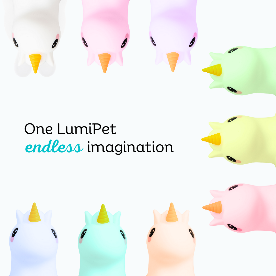 LumiPets Unicorn Color Changing Night Light - Control by Tap or Remote