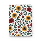 Hardcover Journal — Floral Lined Notebook - Sunflower Roses