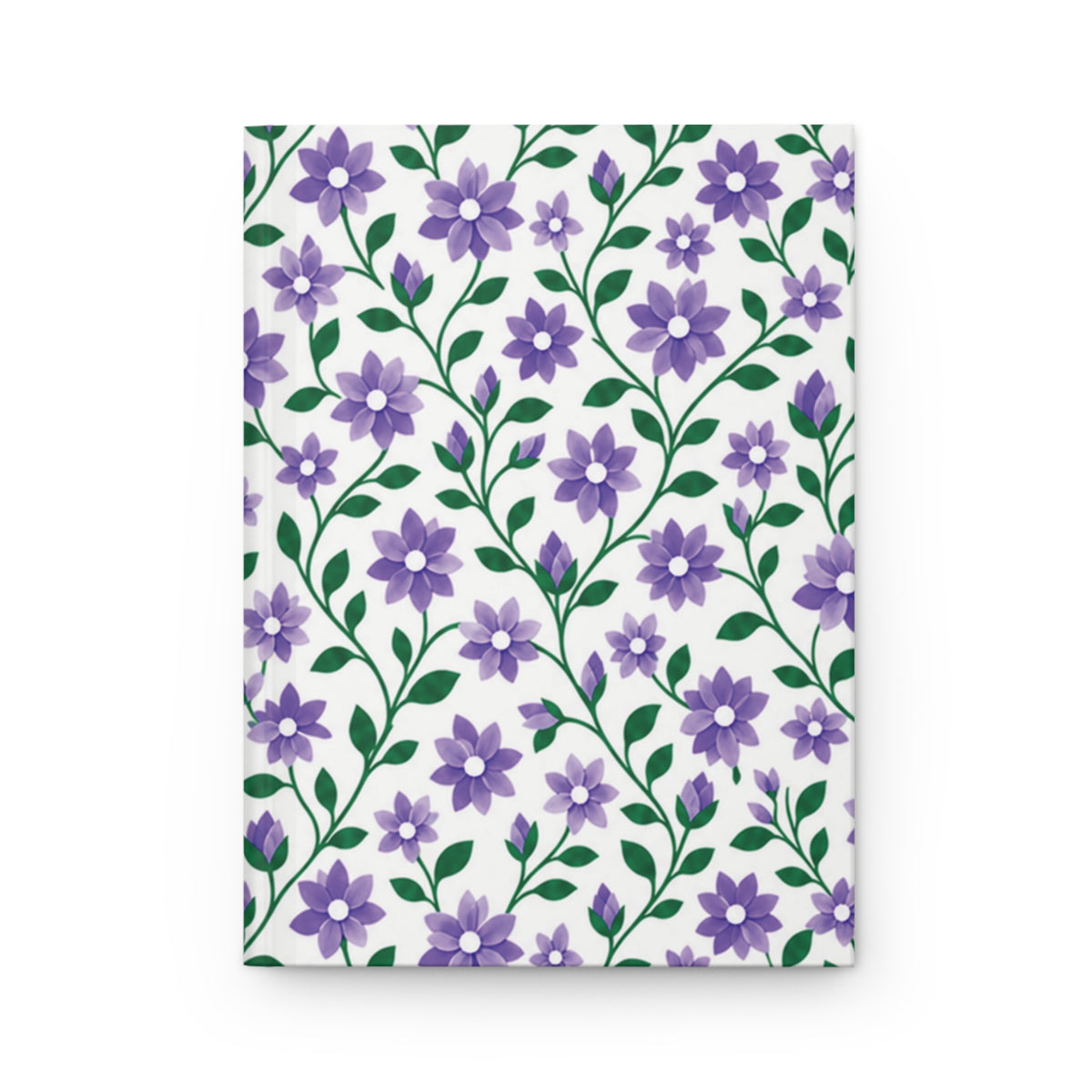 Hardcover Journal — Lined Floral Notebook - Purple Cascades