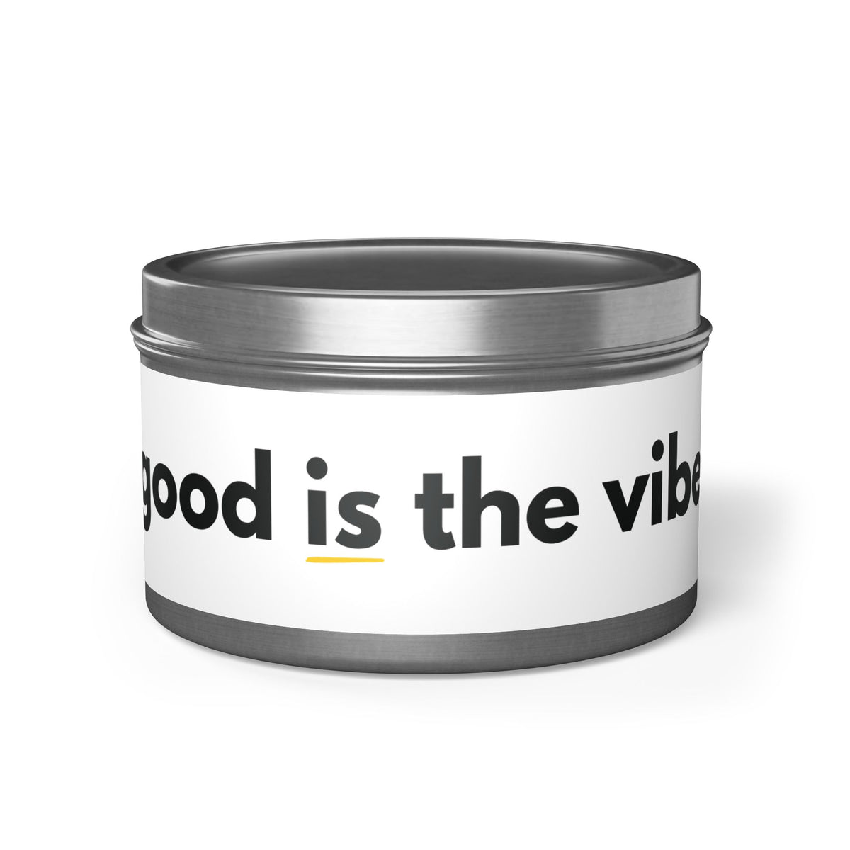 "Good Is the Vibe" 8 oz Motivational Tin Candle - Scented Soy Blend, Eco-friendly