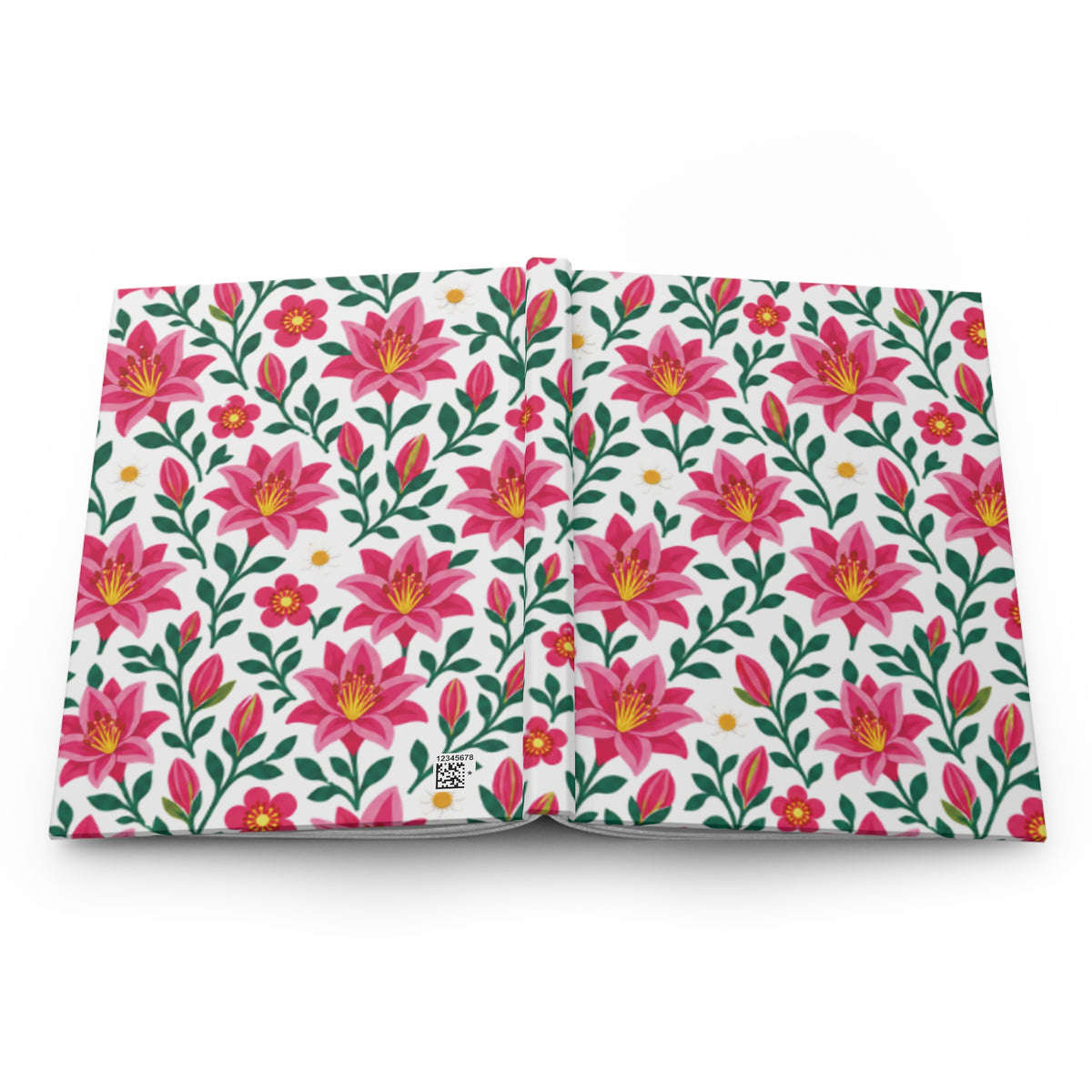 Hardcover Journal — Floral Lined Notebook - Pink Lilies