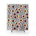 Shower Curtain — Standard Size 71" x 74" - Floral Sunflower Roses
