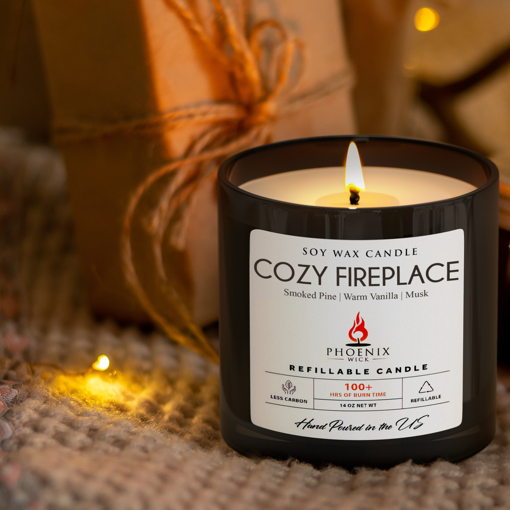 Cozy Fireplace - Soy Candle-Making Kit + Glass Jar