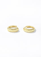 Retro Gold Hoop Earrings - Hypoallergenic 925 Sterling Silver