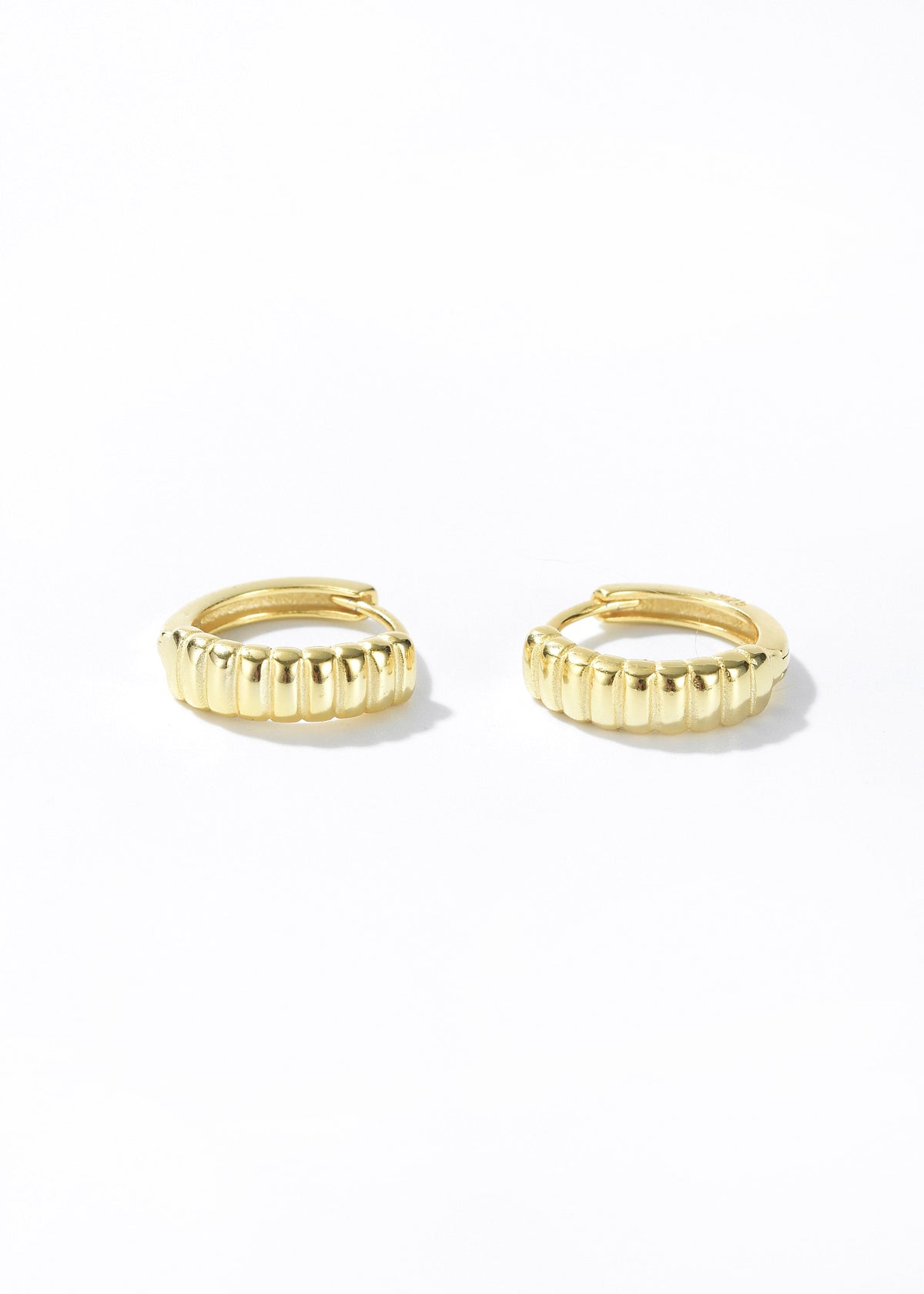 Retro Gold Hoop Earrings - Hypoallergenic 925 Sterling Silver