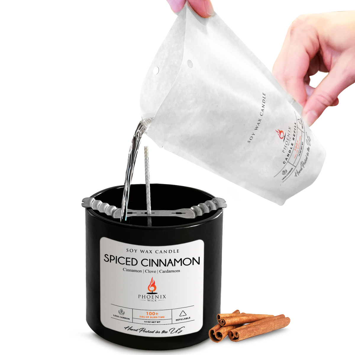 Spiced Cinnamon -Soy Candle-Making Kit + Glass Jar