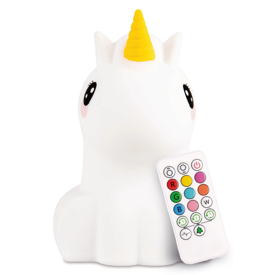 LumiPets Unicorn Color Changing Night Light - Control by Tap or Remote