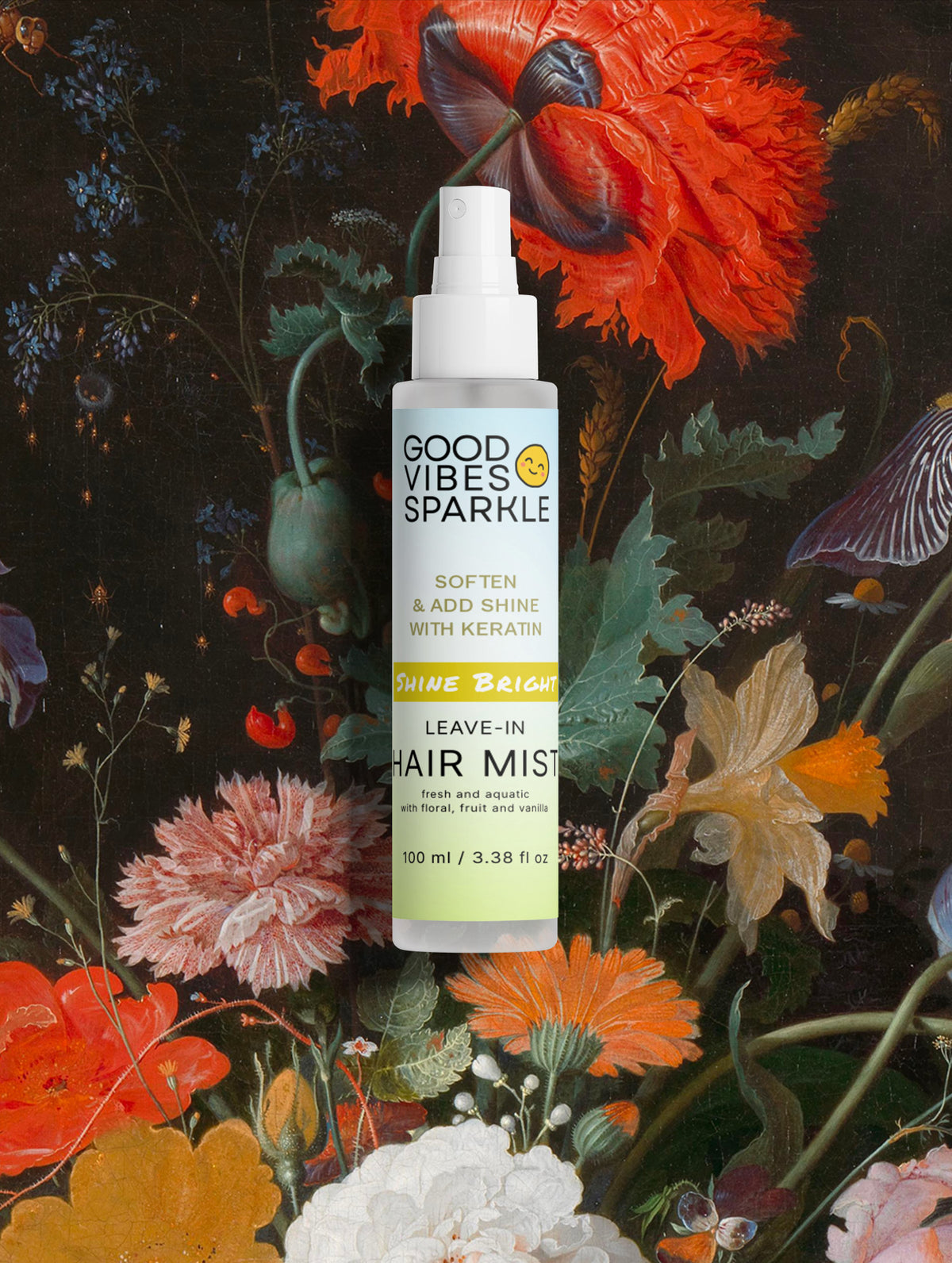 Shine Bright Leave-In Hair Mist with Keratin - smooth and protect damaged, frizzy hair