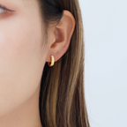 Retro Gold Hoop Earrings - Hypoallergenic 925 Sterling Silver
